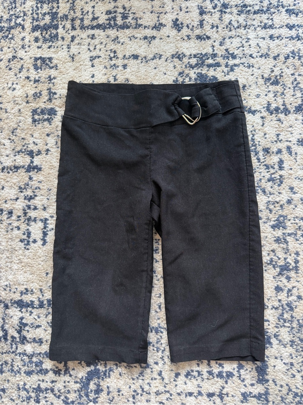 Women’s Black Capris with Decorative Buckle